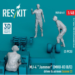 Reskit Rsf48-0061 1/48 Mj4 Jammer Mhu83 Be Driver Airmen Scene 2 3 Pcs 3d Printed