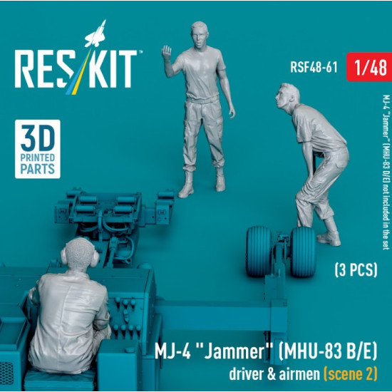 Reskit Rsf48-0061 1/48 Mj4 Jammer Mhu83 Be Driver Airmen Scene 2 3 Pcs 3d Printed