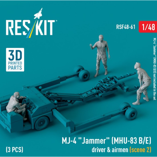 Reskit Rsf48-0061 1/48 Mj4 Jammer Mhu83 Be Driver Airmen Scene 2 3 Pcs 3d Printed