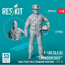 Reskit Rsf48-0066 1/48 F105 Dfg Thunderchief Male Pilot In A Standing Position Type1 1pcs 3d Printed