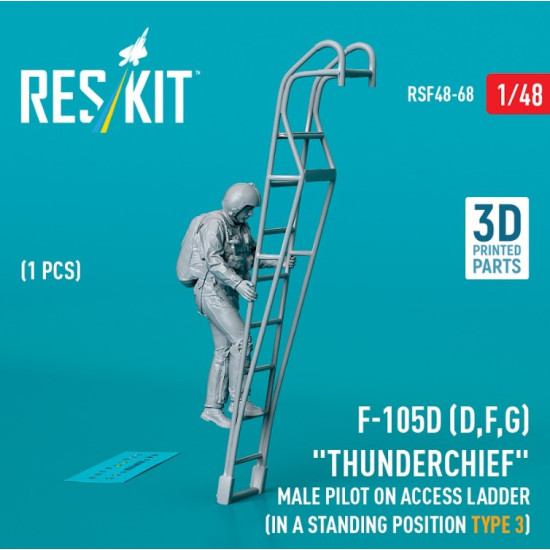 Reskit Rsf48-0068 1/48 F105 Dfg Thunderchief Male Pilot On Access Ladder In A Standing Position Type3 1pcs 3dprinted