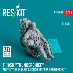 Reskit Rsf48-0069 1/48 F105d Thunderchief Pilot Sitting In Early Ejection Seat For Hobbyboss Kit 1 Pcs 3d Printed