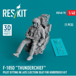 Reskit Rsf48-0070 1/48 F105d Thunderchief Pilot Sitting In Late Ejection Seat For Hobbyboss Kit 1 Pcs 3d Printed