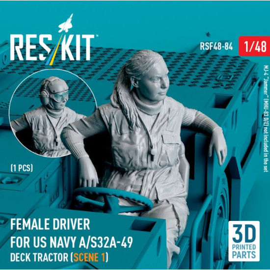 Reskit Rsf48-0084 1/48 Female Driver For Us Navy A S32a49 Deck Tractor Scene1 1pcs 3dprinted