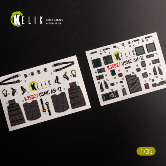 Kelik K35027 1/35 3d Decal Ah-1z Interior For Academy Kit