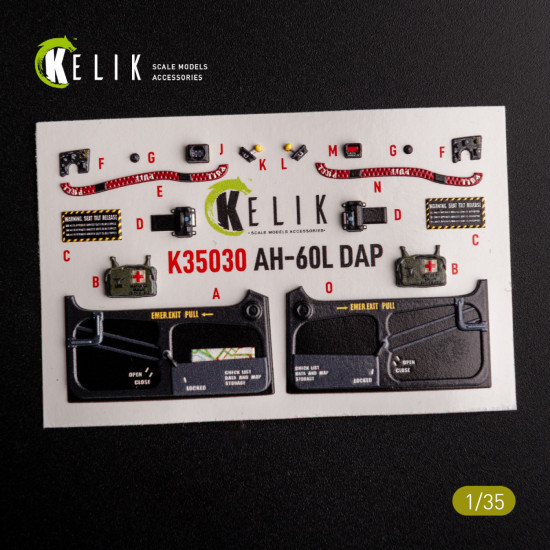 Kelik K35030 1/35 3d Decal For Ah-60l Dap Interior For Academy Kit