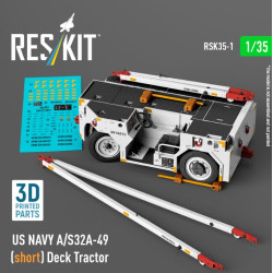 Reskit Rsk35-0001 1/35 Us Navy A/S32a-49 Short Deck Tractor 3d Printed Model Kit