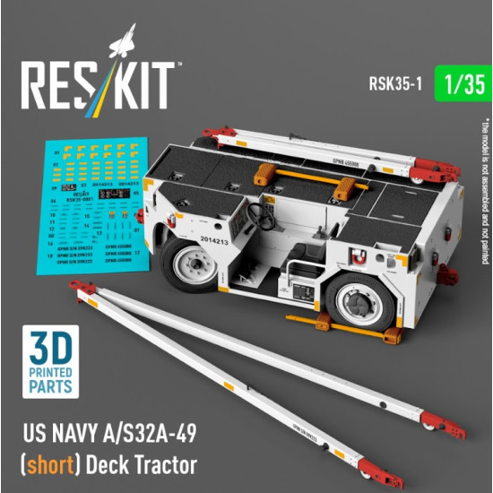 Reskit Rsk35-0001 1/35 Us Navy A/S32a-49 Short Deck Tractor 3d Printed Model Kit