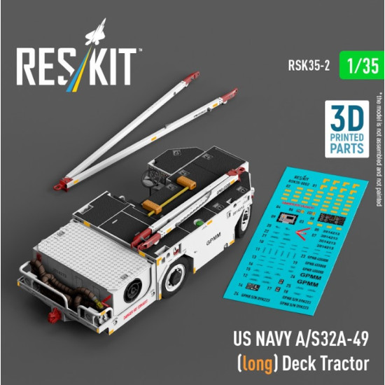 Reskit Rsk35-0002 1/35 Us Navy A/S32a-49 Long Deck Tractor 3d Printed Model Kit