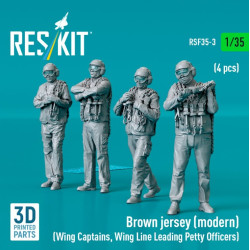 Reskit Rsf35-0003 1/35 Brown Jersey Modern Wing Captains Wing Line Leading Petty Officers 4 Pcs 3d Printed