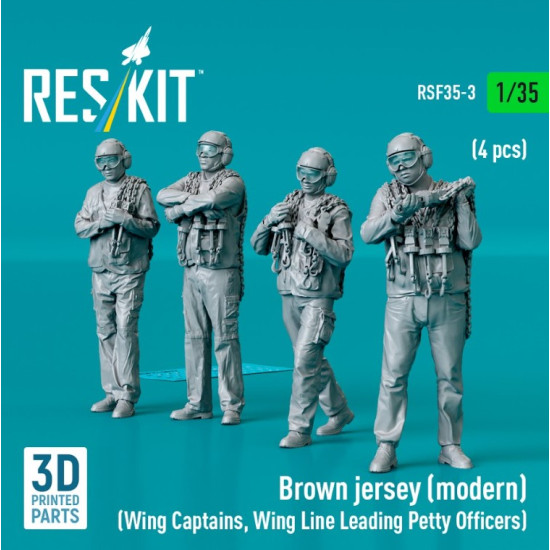 Reskit Rsf35-0003 1/35 Brown Jersey Modern Wing Captains Wing Line Leading Petty Officers 4 Pcs 3d Printed