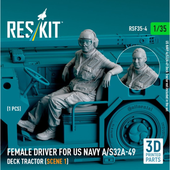 Reskit Rsf35-0004 1/35 Female Driver For Us Navy A/S32a-49 Deck Tractor Scene 1 1 Pcs 3d Printed