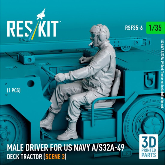 Reskit Rsf35-0006 1/35 Male Driver For Us Navy A/S32a-49 Deck Tractor Scene 3 1 Pcs 3d Printed