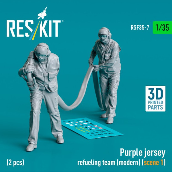 Reskit Rsf35-0007 1/35 Purple Jersey Refueling Team Modern Scene 1 2 Pcs 3d Printed