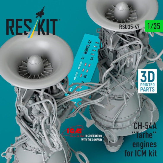 Reskit Rsu35-0047 1/35 Ch-54a Tarhe Engines For Icm Kit 3d Printed