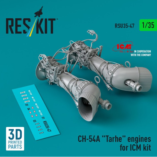 Reskit Rsu35-0047 1/35 Ch-54a Tarhe Engines For Icm Kit 3d Printed