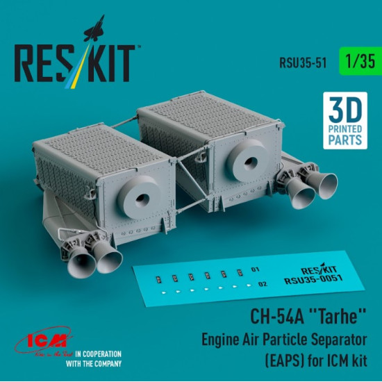 Reskit Rsu35-0051 1/35 Ch-54a Tarhe Engine Air Particle Separator Eaps For Icm Kit 3d Printed