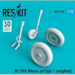 Reskit Rs72-0356 1/72 Bf-109g Wheels Set Type 1 Weighted