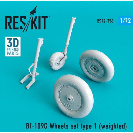 Reskit Rs72-0356 1/72 Bf-109g Wheels Set Type 1 Weighted