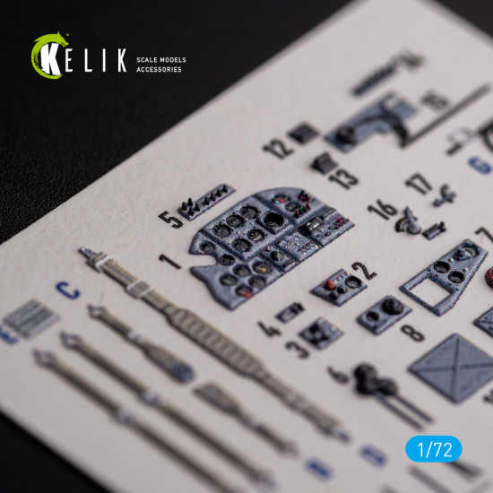 Kelik K72138 1/72 3d Decal For Il-2 Shturmovik Interior For Tamiya