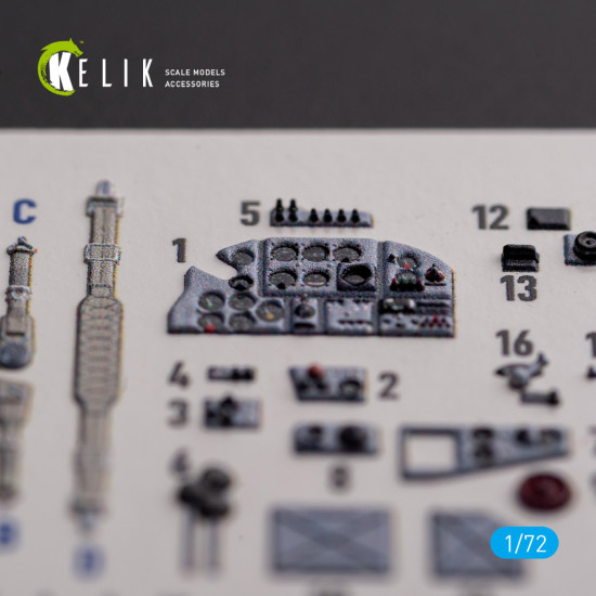 Kelik K72138 1/72 3d Decal For Il-2 Shturmovik Interior For Tamiya