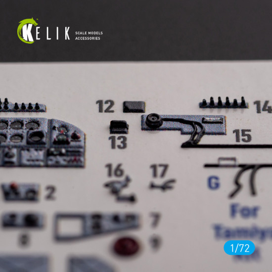 Kelik K72138 1/72 3d Decal For Il-2 Shturmovik Interior For Tamiya