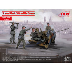 Icm 35718 1/35 2 Cm Flak 38 With Crew Plastic Figures Kit