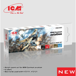 Icm 3069 Acrylic Paint Set For Wwi German Aviation 6 Pcs In Kit