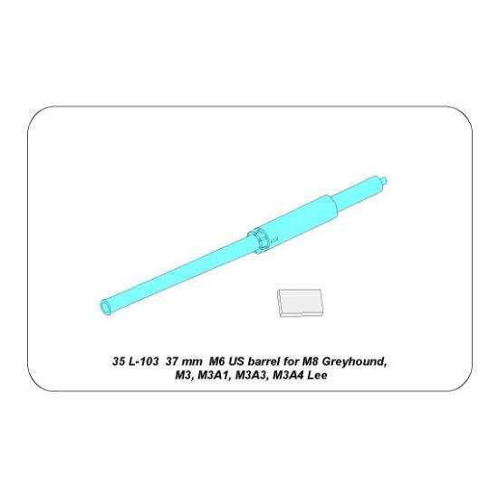 Barrel for US 37 mm M6 gun 1/35 Aber 35-L103