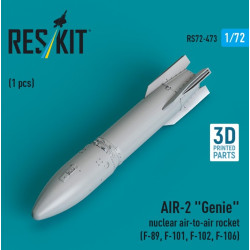 Reskit Rs72-0473 1/72 Air-2 Genie Nuclear Air-to-air Rocket 1 Pcs F-89 F-101 F-102 F-106 3d Printed