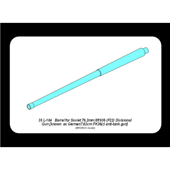 Barrel for Soviet 76,2mm M1936 (F22) Divisional Gun 1/35 Aber 35-L104