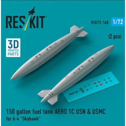 Reskit Rsu72-0168 1/72 150 Gallon Fuel Tank Aero 1c Usn Usmc 2 Pcs For A-4 Skyhawk 3d Printed