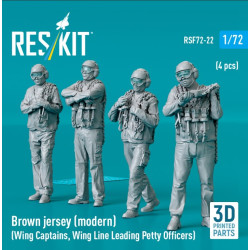 Reskit Rsf72-0022 1/72 Brown Jersey Modern Wing Captains Wing Line Leading Petty Officers 4 Pcs 3d Printed