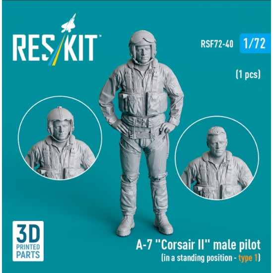 Rsf72-0040 1/72 A-7 Corsair 2 Male Pilot In A Standing Position Type1 1 Pcs 3d Printed