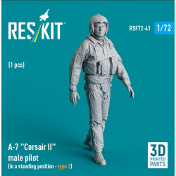 Reskit Rsf72-0041 1/72 A-7 Corsair 2 Male Pilot In A Standing Position-type 2 1 Pcs 3d Printed