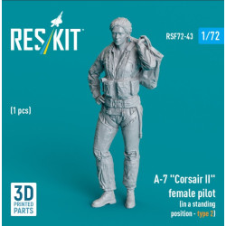 Reskit Rsf72-0043 1/72 A-7 Corsair 2 Female Pilot In A Standing Position - Type2 1pcs 3d Printed