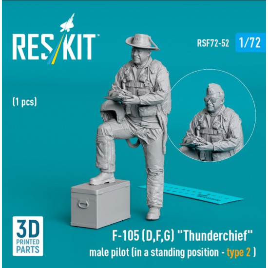 Reskit Rsf72-0052 1/72 F-105 D F G Thunderchief Male Pilot In A Standing Position - Type 2 1 Pcs 3d Printed