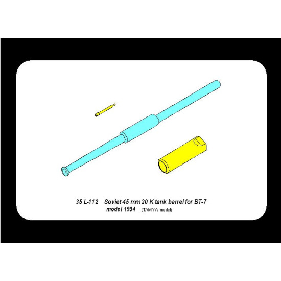 Soviet 45 mm 20 K tank barrel for BT-7 1/35 Aber 35-L112