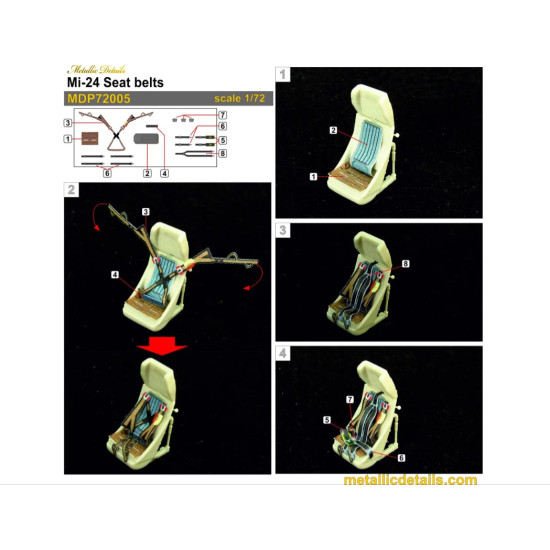 Metallic Details Mdp72005 1/72 Mi-24. Seat Belts Aircraft Accessories