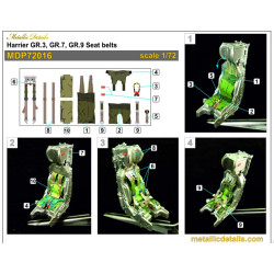 Metallic Details Mdp72016 1/72 Harrier Gr.3 Gr.7 Gr.9 Seat Belts