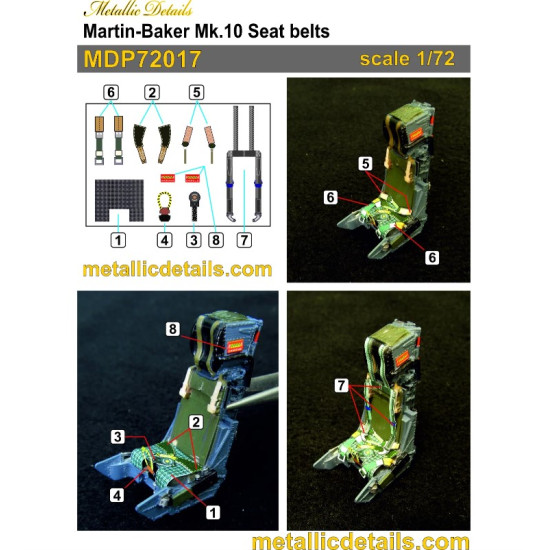 Metallic Details Mdp72017 1/72 Martin-baker Mk.10 Seat Belts