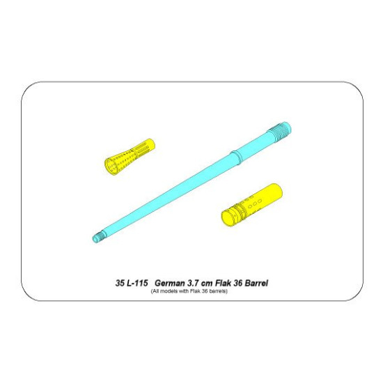 German 3,7 cm Flak 36 Barrel, all models 1/35 Aber 35-L115