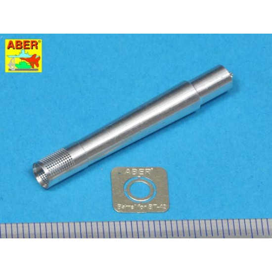 114mm H/18 Howitzer barrel for Finnish Army BT-42 Assault Gun, for Tamiya 1/35 Aber 35-L119