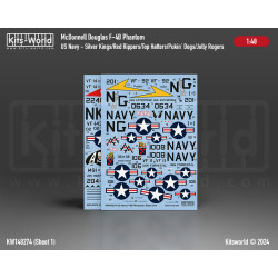 Kits World Kw148274 1/48 Decal For Us Navy F-4b Phantoms