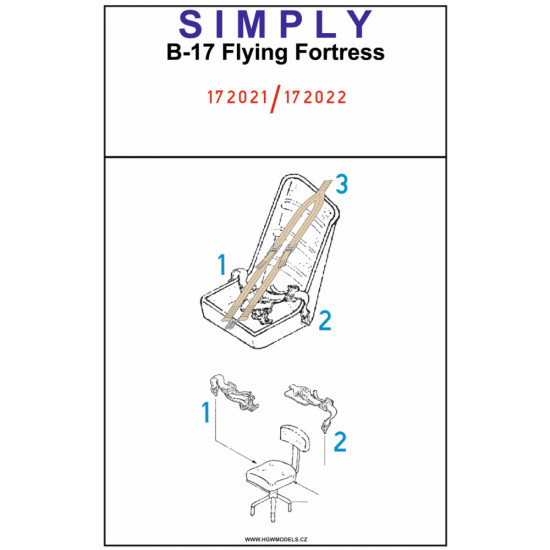 Hgw 172021 1/72 Decal Seatbelts For B-17 Flying Fortress Green Accessories Kit