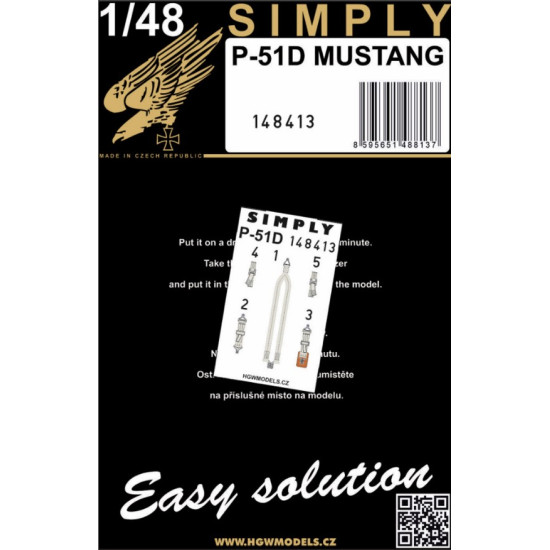 Hgw 148413 1/48 3d Decal Seatbelts For P-51d Mustang Accessories Kit