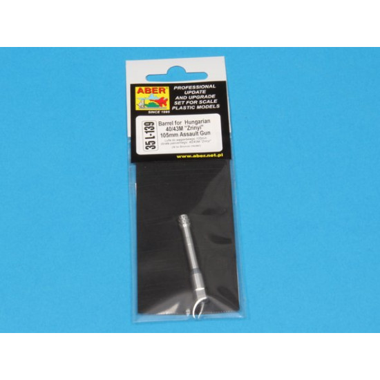Barrel for Hungarian 40/43M 'Zrinyi' 105mm assault gun, for Bronco 1/35 Aber 35-L139