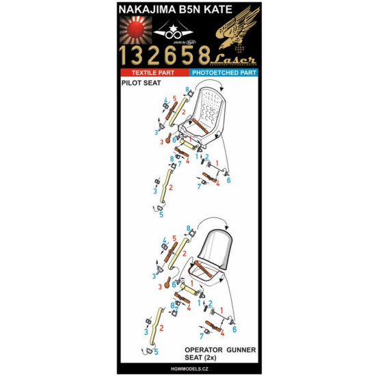 Hgw 132658 1/32 3d Decal Seatbelts For Nakajima B5n2 Kate Infinity Models