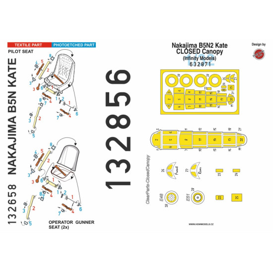 Hgw 132856 1/32 Seatbelts And Painting Mask For Nakajima B5n Kate Opened Canopy