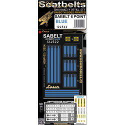 Hgw 124522 1/24 Sabelt 6 Point Blue Seatbelts